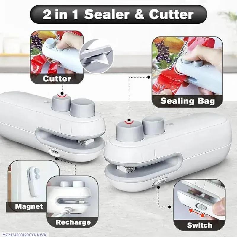 2 in 1 Portable Rechargeable Sealing Machine With Cutter