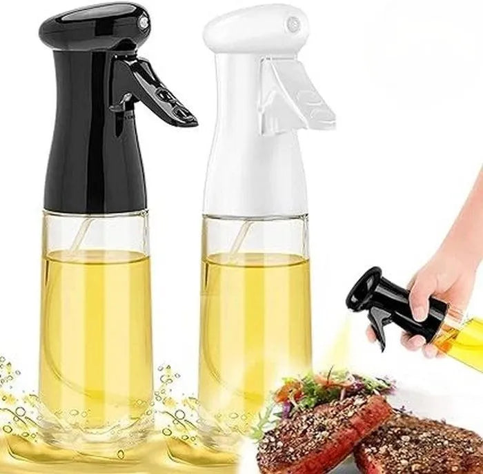 Edible Oil Spray Bottle 220ml Glass White Black