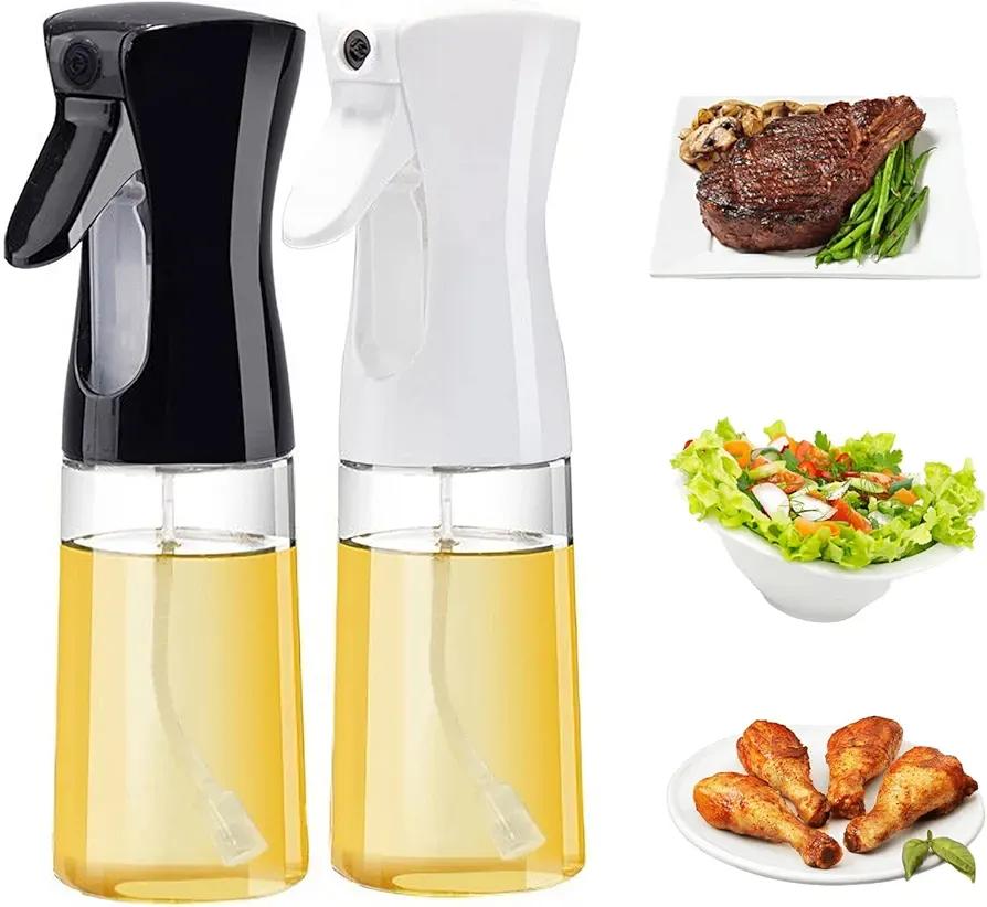 Edible Oil Spray Bottle 220ml Glass White Black